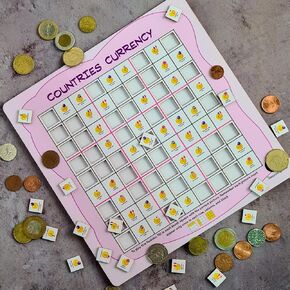 ILEARNNGROW Countries Currency Sudoku (Size: 11 X 11 X 1) Made by MDF Sudoku for 6-8 Years Unisex Kids Multicolor Medium