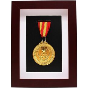 WANLIAN 6x8 Inch Solid Wood Glass Medal Display Box for Medal Display for All Sports
