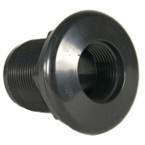 JT Manufacturing Bulkhead 1-1/2" Thread x Slip, Black