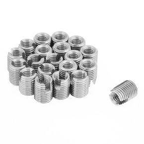 20pcs Thread Repair Insert, Metal Self Tapping Slotted Screw Thread Insert Helical Repair M4 x 8mm Set
