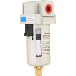 WALFRONT Compressed Air Filter Regulator AF3000-03 G3/8'' Drain Air Compressor Compressed In Line Particulate Moisture Water Trap Filter Separator with Mount