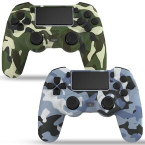 LCIKIX 2 Pack Wireless Controller for PS4-1000 mAh Battery | Dual Vibration | 6-axis Motion Sensor | Audio | Professional Game Joystick - 2 Wireless Remote Compatible with PS4/Slim/Pro (Red and Gray)