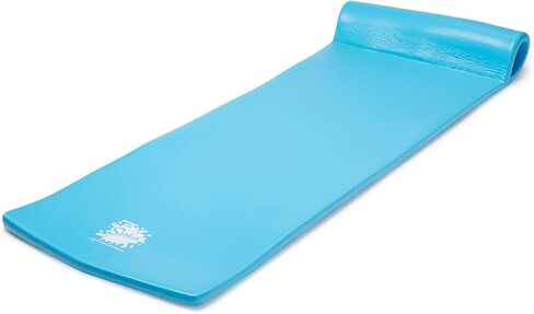 TRC Recreation Splash Buoyant Vinyl Coated Foam Floating Mat Swimming Pool Lounger Water Raft with Supportive Roll Pillow, Marina Blue in Saudi Arabia