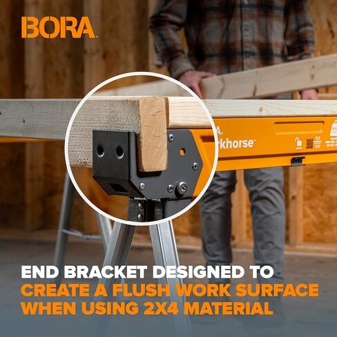 منشار بورا للعمل - حامل قطعة واحدة مع أرجل قابلة للطي، سطح معدني لـ 2 × 4، حصان منشار احترافي عالي التحمل لأعمال النجارة والنجارين والمقاولين، PM-3350 in Kuwait