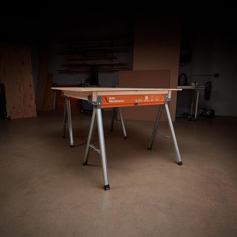 منشار بورا للعمل - حامل قطعة واحدة مع أرجل قابلة للطي، سطح معدني لـ 2 × 4، حصان منشار احترافي عالي التحمل لأعمال النجارة والنجارين والمقاولين، PM-3350 in Kuwait