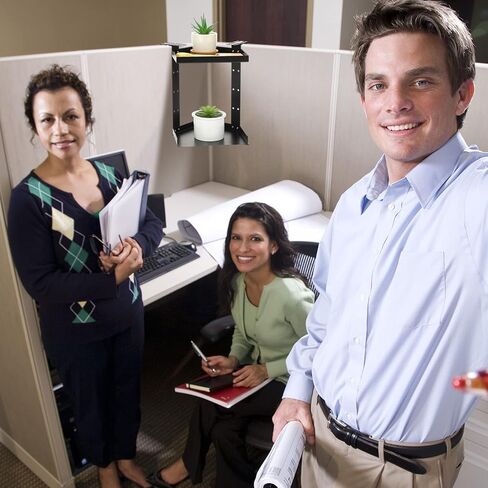 Pelopy 2 قطعة طبقات مزدوجة رف مقصورة مكتب ارتفاع قابل للتعديل رف زاوية مقصورة سوداء معلقة ملحقات مقصورة لديكور المكتب in Kuwait