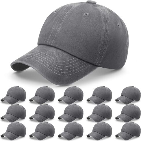Yahenda 15 Pcs Washed Plain Baseball Cap Vintage Cotton Washed Baseball Cap Adjustable Distressed Hat for Unisex in Saudi Arabia