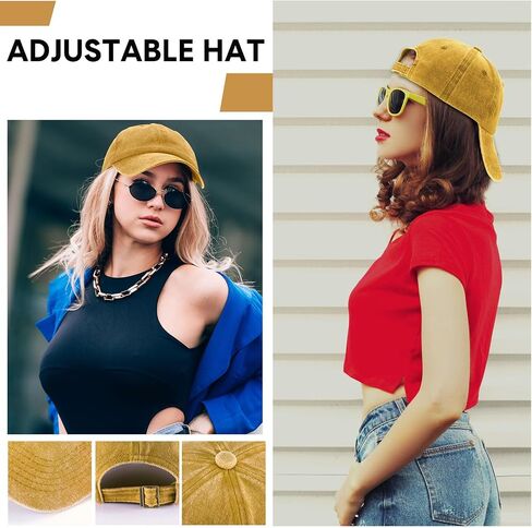 Yahenda 15 Pcs Washed Plain Baseball Cap Vintage Cotton Washed Baseball Cap Adjustable Distressed Hat for Unisex in Saudi Arabia