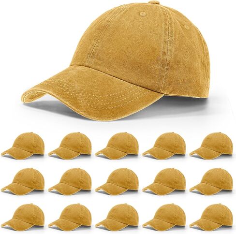 Yahenda 15 Pcs Washed Plain Baseball Cap Vintage Cotton Washed Baseball Cap Adjustable Distressed Hat for Unisex in Saudi Arabia