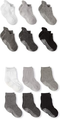 LA ACTIVE Non Slip Grip Ankle Boys and Girls Athletic Crew Socks for Babies Toddlers and Kids in Kuwait