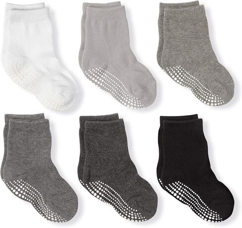 LA ACTIVE Non Slip Grip Ankle Boys and Girls Athletic Crew Socks for Babies Toddlers and Kids in Kuwait