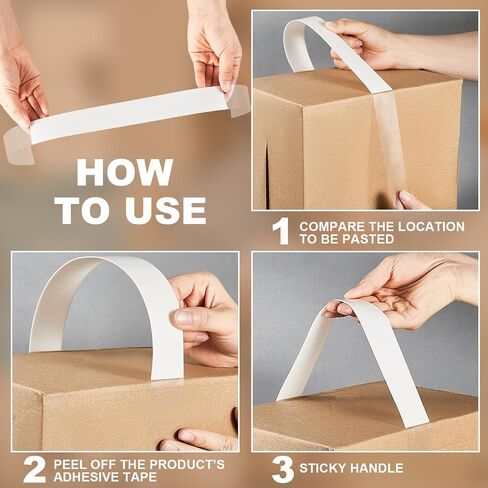 Frienda 50 Pcs Adhesive Carry Handle Plastic and Foam Self Adhesion Carrying Handle Strap Heavy Duty Package Handles for Boxes and Bags Packing Grip for Moving Lifting Carrying, 30 Pounds Carry Load in Saudi Arabia