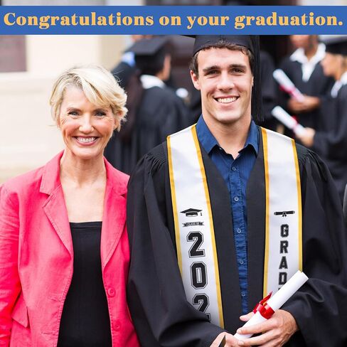 6 قطع من وشاح التخرج من Haull للجنسين للبالغين كلاسيكي الشرف سرق نهاية بزاوية مع زخرفة مطبوعة وشاح التخرج من فئة 2024 لمستلزمات حفلات التخرج، بطول 182.88 سم (أبيض) in Kuwait