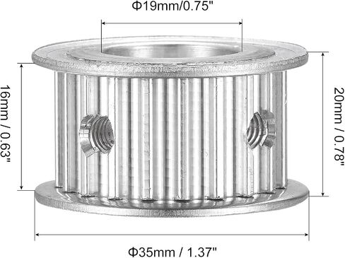 MECCANIXITY 5M 20Teeth Timing Pulley Synchronous Wheel Timing Belt Drive Without Step 5mm Pitch 19mm Bore for Belt, 3D Printer, CNC in Saudi Arabia