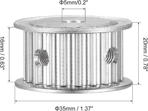 MECCANIXITY 5M 20Teeth Timing Pulley Synchronous Wheel Timing Belt Drive Without Step 5mm Pitch 19mm Bore for Belt, 3D Printer, CNC in Saudi Arabia