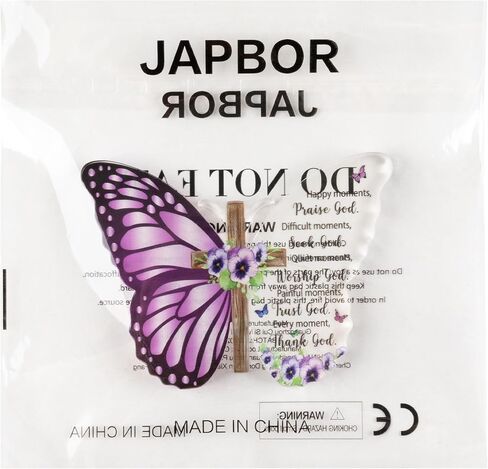 JAPBOR Acrylic Christian Religious Gifts - Bible Verses God Faith Inspirational Scripture Present for Women Men, Serenity Butterfly Cross Prayer Decor Christian Keepsake Decoration (God Thinks of You) in Saudi Arabia