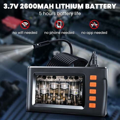 Dual Lens Borescope, Endoscope Camera with Light, 1080P Sewer Camera with 4.3 Inch LCD Screen, Inspection Camera IP67 Waterproof Lens, Tools for Men, Adjustable LED, 16.5FT Cable, 32GB TF Card in Saudi Arabia