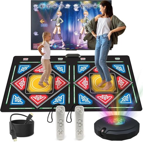 Losbenco Dance Mat, Electronic Dance Mat for TV with HD Camera, Wireless Double User Dance Mat with Game Controller, Non-Slip Dance Pad for Kids Adults, Christmas Birthday Gifts for Girls Boys in Kuwait