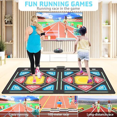 Losbenco Dance Mat, Electronic Dance Mat for TV with HD Camera, Wireless Double User Dance Mat with Game Controller, Non-Slip Dance Pad for Kids Adults, Christmas Birthday Gifts for Girls Boys in Kuwait
