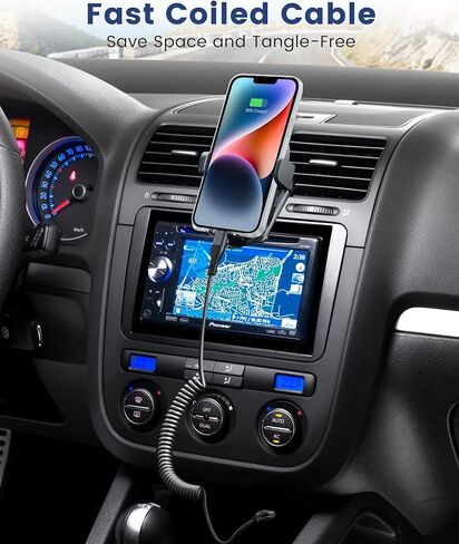 شاحن سيارة iPhone سريع، محول شاحن سيارة USB C مزدوج 40 وات من WIDAQUO ولاعة سجائر وكابل شحن ملفوف USB-C إلى Lightning بطول 6 أقدام قابل للسحب لهاتف iPhone 14/13/12/11/Pro Max، X/Xs/XR/SE/iPad in Kuwait
