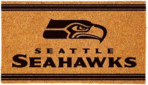 Team Sports America NFL Seattle Seahawks Natural Coir Door Mat | Indoor and Outdoor Entryway | 28 x 16 Inches | Non Slip Back | Welcome Floor Mats | Muddy Dog Paws | Front Door Entrance Home Décor in Saudi Arabia