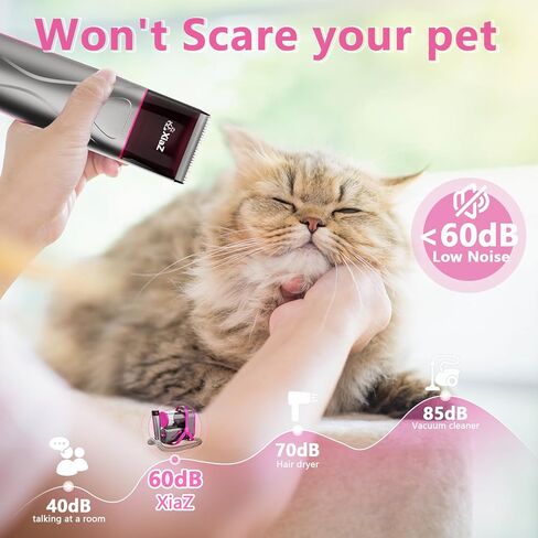 XiaZ Dog Grooming Kit Pet Hair Dryer/Vacuum/Nail Clipper/Massage Comb/Nail Grinder/Paw Trimmer All-in-One 15kpa Blow/Suck Trim Clean Pet's Hair 2L Cup/10 Grooming Tools Low-Noise for Dogs Cats-Red in Kuwait