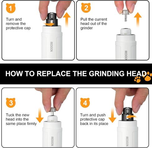 IREDOON Dog Nail Grinder Replacement Head-Integrated Grinding Head for Casfuy and Most Brands, Highly Efficient, Safe and Durable (3pcs) in Saudi Arabia