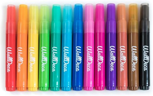 WallDeca Dry Erase Toddler Markers, 13 Colorful Dry Erase Markers, Non-Toxic Dry Erase Markers for Kids 5+, Mess Free, Easy Clean Up, Won't Stain Hands, Great for Classrooms (13 Pack) in Saudi Arabia