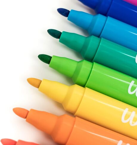 WallDeca Dry Erase Toddler Markers, 13 Colorful Dry Erase Markers, Non-Toxic Dry Erase Markers for Kids 5+, Mess Free, Easy Clean Up, Won't Stain Hands, Great for Classrooms (13 Pack) in Saudi Arabia