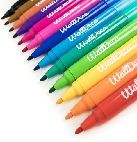 WallDeca Dry Erase Toddler Markers, 13 Colorful Dry Erase Markers, Non-Toxic Dry Erase Markers for Kids 5+, Mess Free, Easy Clean Up, Won't Stain Hands, Great for Classrooms (13 Pack) in Saudi Arabia