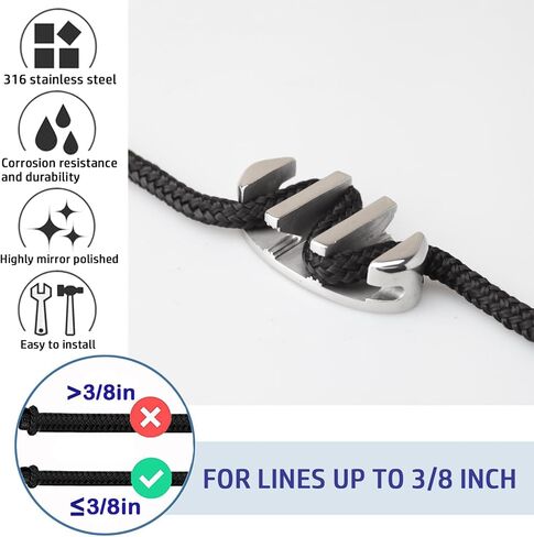 YUSOVE متعرج متعرج زورق كاياك 316 الفولاذ المقاوم للصدأ متعرج متعرج ، ملحقات قوارب الكاياك البحرية ، مع مسامير in Kuwait