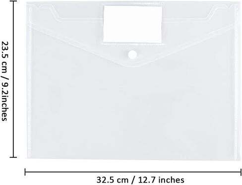 جيب مجلدات شفاف A4، FOME 15 مغلفًا بلاستيكيًا مع مجلدات مستندات بزر كبس مقاس A4 مع جيب ملصق لتنظيم العمل في المدرسة والمنزل والمكتب in Kuwait