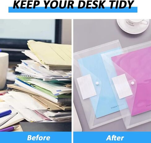 جيب مجلدات شفاف A4، FOME 15 مغلفًا بلاستيكيًا مع مجلدات مستندات بزر كبس مقاس A4 مع جيب ملصق لتنظيم العمل في المدرسة والمنزل والمكتب in Kuwait