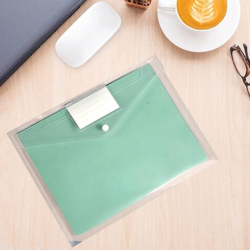 جيب مجلدات شفاف A4، FOME 15 مغلفًا بلاستيكيًا مع مجلدات مستندات بزر كبس مقاس A4 مع جيب ملصق لتنظيم العمل في المدرسة والمنزل والمكتب in Kuwait