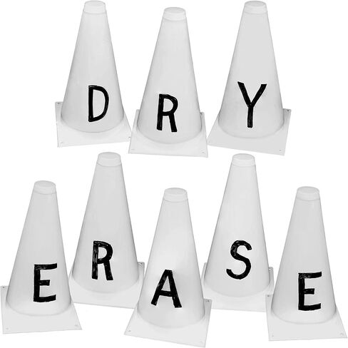 10-pack Dry Erase Cones for Practical or Fun Use | Traffic Control & Safety Cones for Crowd Control Visible Barriers & Activities in Gym Classes, Obstacle Courses, & Youth Sports Training in Saudi Arabia