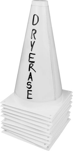 10-pack Dry Erase Cones for Practical or Fun Use | Traffic Control & Safety Cones for Crowd Control Visible Barriers & Activities in Gym Classes, Obstacle Courses, & Youth Sports Training in Saudi Arabia