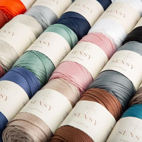 Sensy Premium 3mm 131 Yards Polyester Rope 100% Polypropylene Cord Macrame Cord 3mm Crochet Bag Cord Macrame Rope Crochet Thread Gift for Knitter (Black) in Saudi Arabia