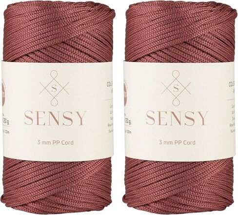 Sensy Premium 3 مم 131 ياردة حبل بوليستر 100% سلك بولي بروبيلين سلك مكرامية 3 مم حقيبة كروشيه حبل مكرامية حبل كروشيه هدية للحياكة (أسود) in Kuwait