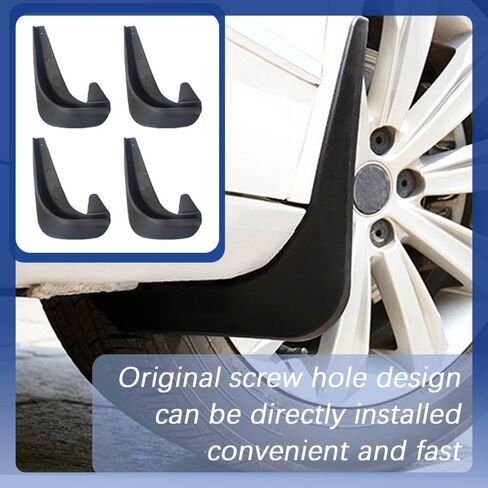 Lecctso Mud Flaps, Splash Guard, No Drilling Required Mud Guards with Hardware Kits, Front and Rear Side Splash Guards Vehicle Sediment Protection Automotive Exterior Accessories for Car Truck SUV in Saudi Arabia
