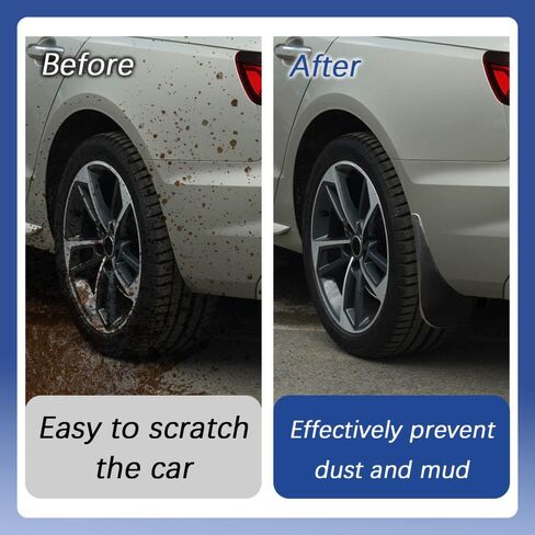 Lecctso Mud Flaps, Splash Guard, No Drilling Required Mud Guards with Hardware Kits, Front and Rear Side Splash Guards Vehicle Sediment Protection Automotive Exterior Accessories for Car Truck SUV in Saudi Arabia