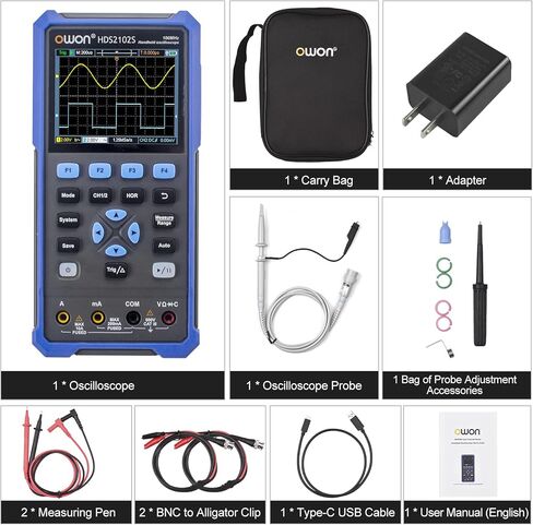 HDS2202S راسم الذبذبات الرقمي المحمول 2-قناة 200 ميجا هرتز رقمي متعدد True-RMS in Kuwait