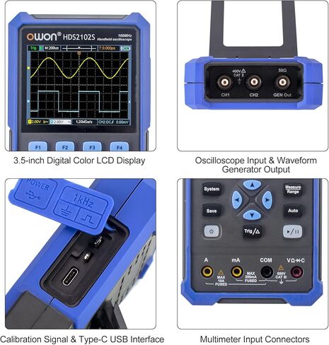 HDS2202S راسم الذبذبات الرقمي المحمول 2-قناة 200 ميجا هرتز رقمي متعدد True-RMS in Kuwait