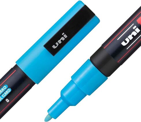 uni POSCA PC-3M Water-Based Paint Markers, Reversible Fine Tip, Assorted Colors, Pack Of 8 Markers in Saudi Arabia