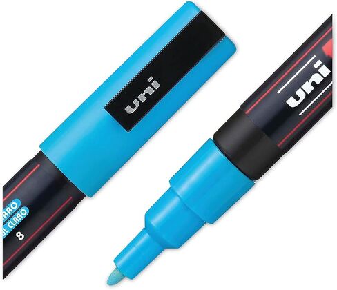 uni POSCA PC-3M Water-Based Paint Markers, Reversible Fine Tip, Assorted Colors, Pack Of 8 Markers in Saudi Arabia