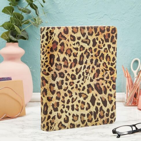 Paper Junkie Leopard 3 Ring PU Leather Portfolio Binder, Interview Resume Folder, Business Legal Docurment Pad Organizer for Women (13 x 10.5 x 1.8 in) in Saudi Arabia