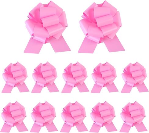 12Pcs Large Pull Bow Wrapping Pull Bow Ribbon Pull Bows for Wedding Baskets,Diameter Gift Bows, Large Bows for Presents,Wedding Birthdays Car Decoration (6IN, Green) in Saudi Arabia