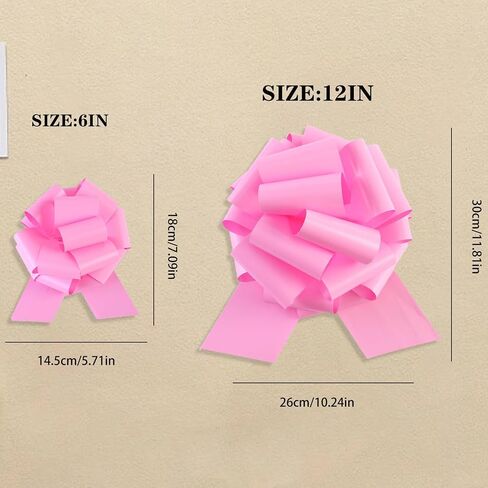 12Pcs Large Pull Bow Wrapping Pull Bow Ribbon Pull Bows for Wedding Baskets,Diameter Gift Bows, Large Bows for Presents,Wedding Birthdays Car Decoration (6IN, Green) in Saudi Arabia