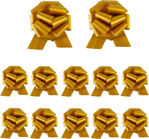 12Pcs Large Pull Bow Wrapping Pull Bow Ribbon Pull Bows for Wedding Baskets,Diameter Gift Bows, Large Bows for Presents,Wedding Birthdays Car Decoration (6IN, Green) in Saudi Arabia