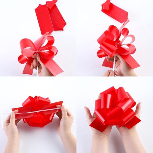 12 جهاز كمبيوتر شخصى كبير سحب القوس التفاف سحب القوس الشريط سحب الأقواس لسلال الزفاف، قطر هدية الأقواس، الأقواس الكبيرة للهدايا، زفاف أعياد الميلاد سيارة الديكور (6IN، الوردي) in Kuwait