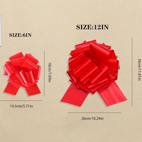 12 جهاز كمبيوتر شخصى كبير سحب القوس التفاف سحب القوس الشريط سحب الأقواس لسلال الزفاف، قطر هدية الأقواس، الأقواس الكبيرة للهدايا، زفاف أعياد الميلاد سيارة الديكور (6IN، الوردي) in Kuwait